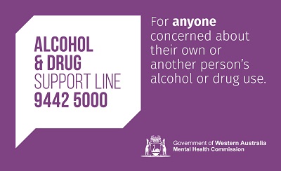 Alcohol and Drug Support Line Ph: 94425000