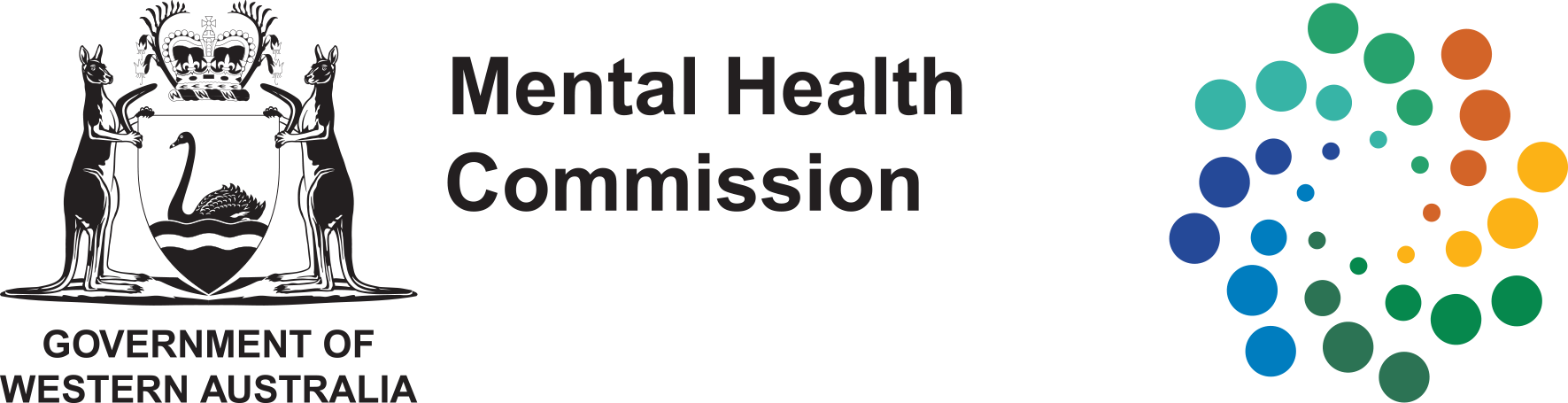 The coat of arms of the Western Australian Government with Mental Health Commission logo to the right.