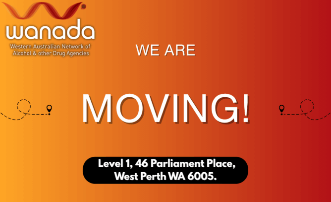“An orange social media graphic featuring the WANADA logo in the top-left corner, the headline ‘We Are Moving,’ and the new address displayed below.